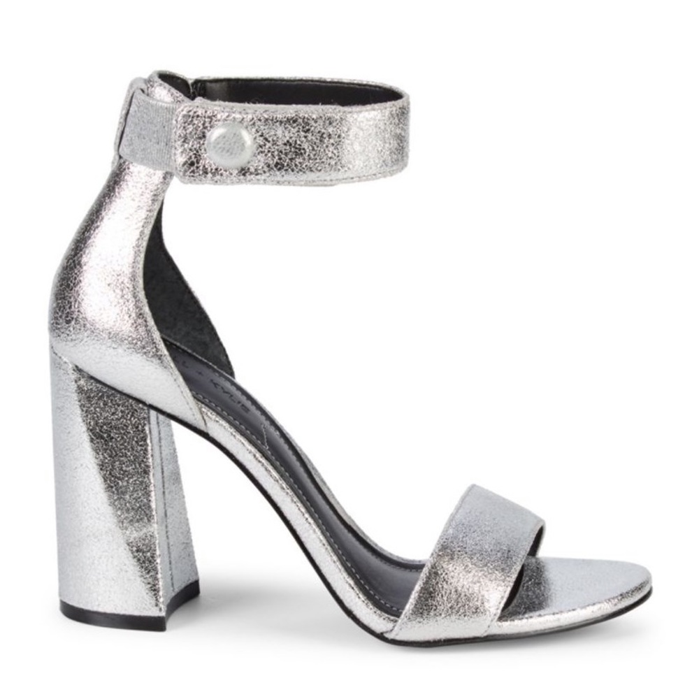 Kendall and Kylie silver sandal heel